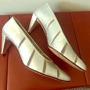 Vintage Walter Steiger Silver and Mesh Pumps